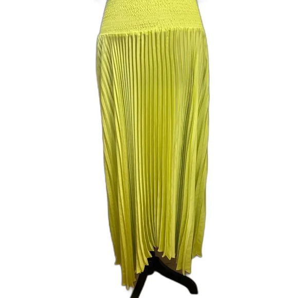 Joie Haltertop Pleated Midi Dress in Limeade Size Large NWT - Picture 5 of 7